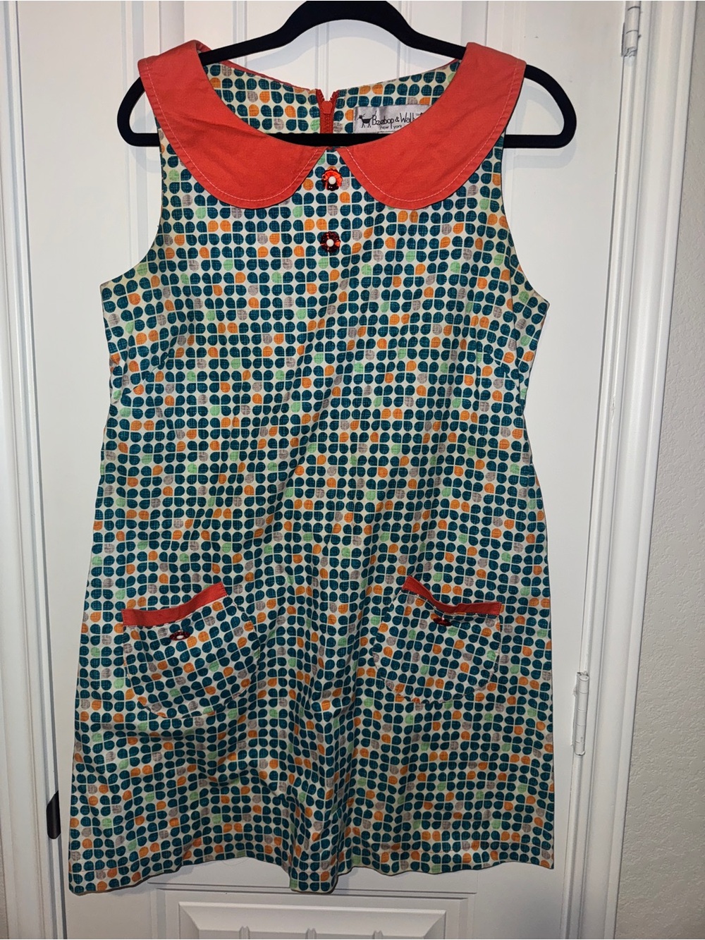 Beebop & Wally retro dress rockabilly artsy Shift collared colorful - Picture 2 of 7